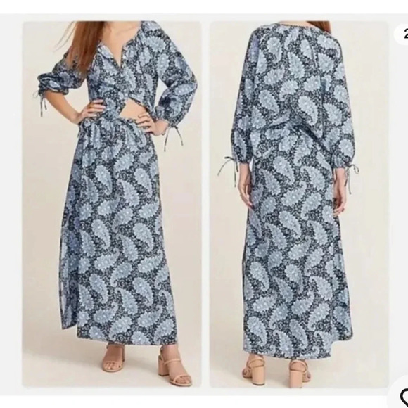 J. Crew Collection Floral Paisley Pull On Cotton Maxi Skirt Size 4 - Picture 1 of 9